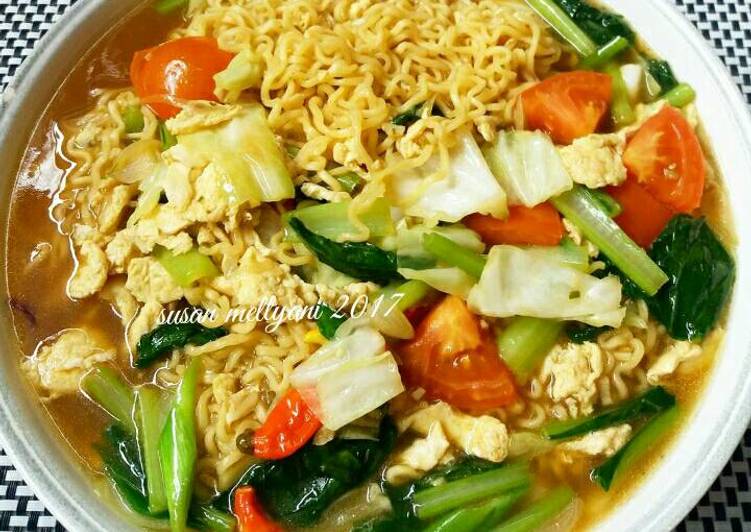 resep Mie tektek kuah bumbu iris