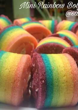 Mini Rainbow Roll Cake Simple