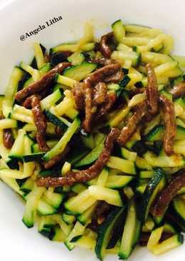 Tumis sayur zucchini & daging sapi