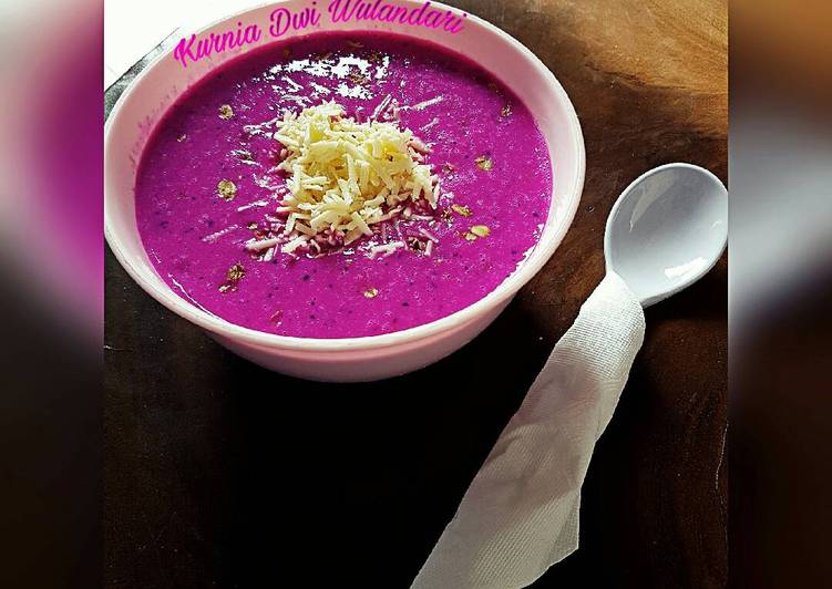 gambar untuk resep makanan Smoothies Oatmeal (Red Dragon Fruit with Cheese and Granola)