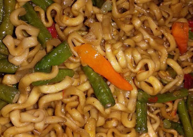 cara membuat Mie goreng kacang panjang