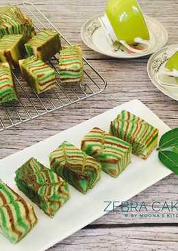 Zebra Cake (pandan-mocca-vanilla)