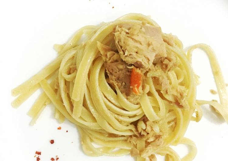 resep makanan Fettuccine tuna cabe rawit