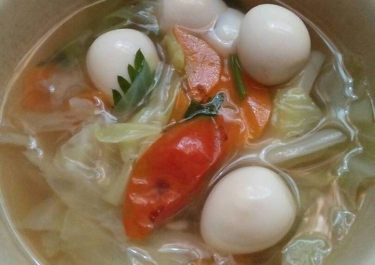 Resep Sop Kilat Seadanya (telur puyuh) - Yaya Fitria