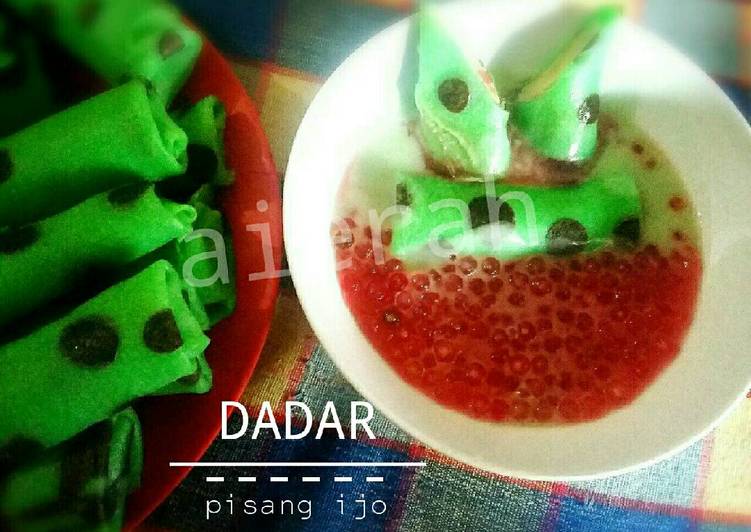 resep makanan Dadar pisang ijo with fla