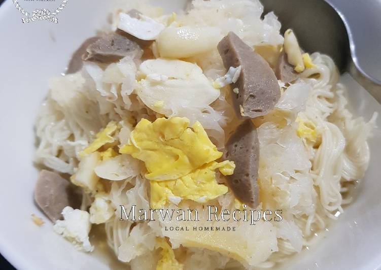 gambar untuk resep makanan Misua Telur Jamur Salju