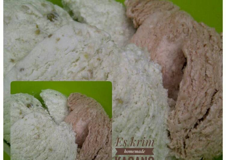 resep lengkap untuk Es krim Kacang ijo & coklat homemade