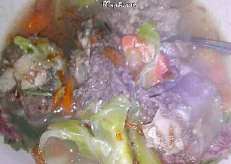 cara membuat Sup buntut iga daging cincang