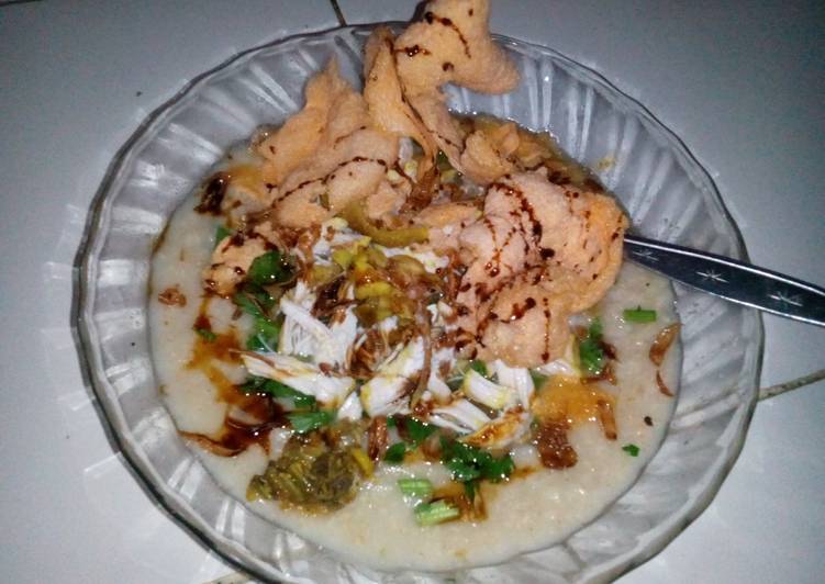 cara membuat Bubur ayam quaker oat