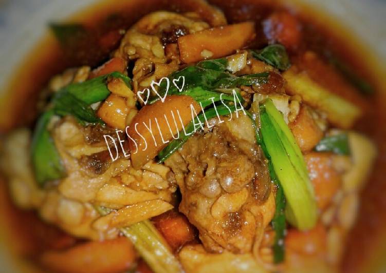 resep masakan Tumis ayam bawang putih(menu anak)