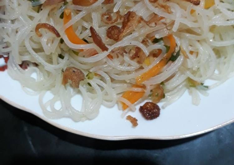 resep lengkap untuk Bihun pelangi