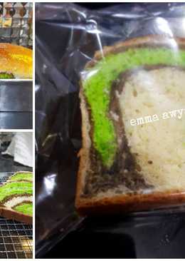 Roti tawar pandan coklat lembut