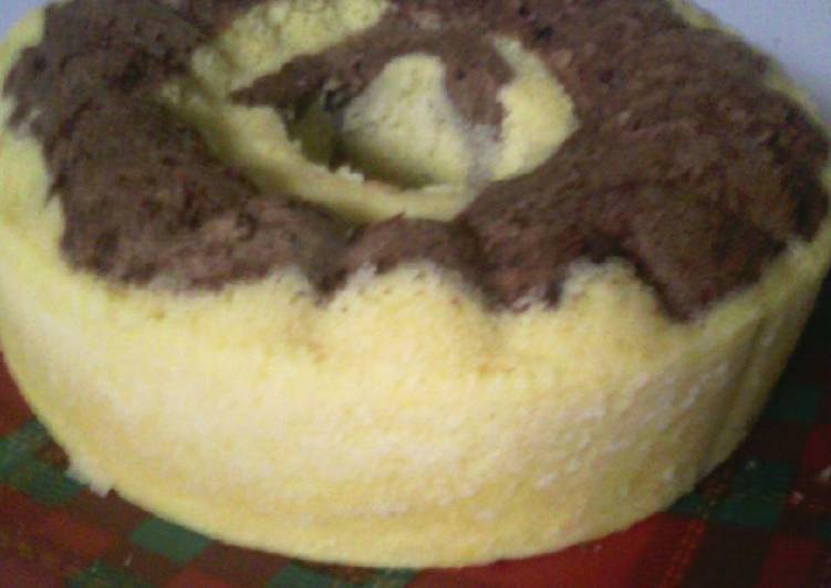 resep lengkap untuk Marmer cake kukus