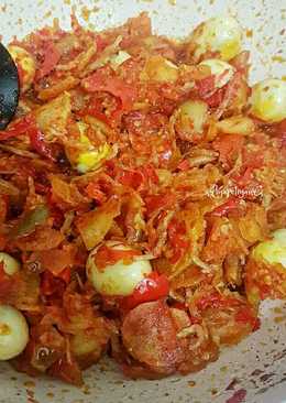 Teri Medan Kentang telur Balado