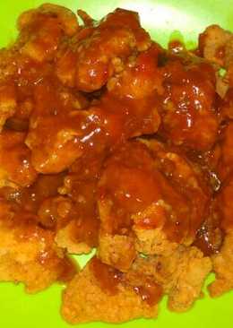 Crispy chicken saus bbq