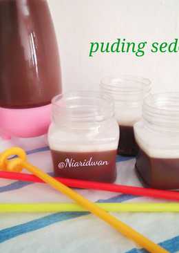 Puding sedot dengan vla vanila