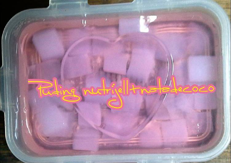 resep lengkap untuk ??Puding nutrijell strawberry+natadecoco??