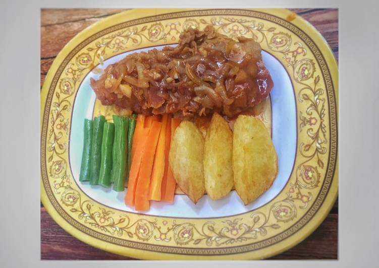 cara membuat Crispy chicken steak simple enak