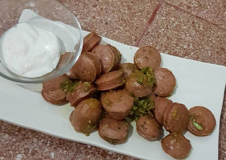 resep makanan Sosis goreng cabe ijo saus mayones