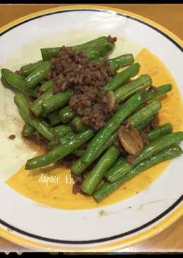 Buncis cah sapi ala restoran