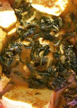 Gulai daun singkong teri tahu