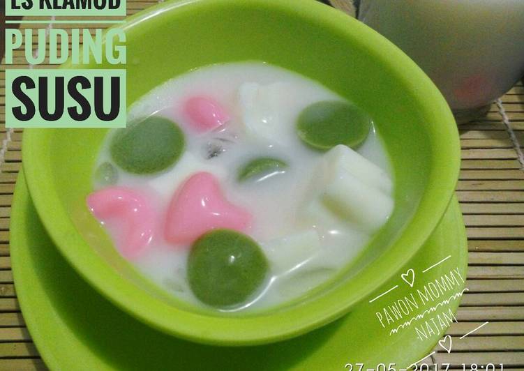 gambar untuk cara membuat Es Klamud Pudding Susu