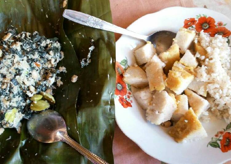 resep makanan Botok Sembukan (gembrot) pete Plus Nasi Tiwul