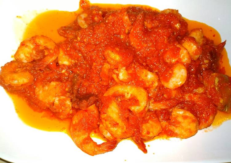 resep lengkap untuk Udang pedas manis simpel banget