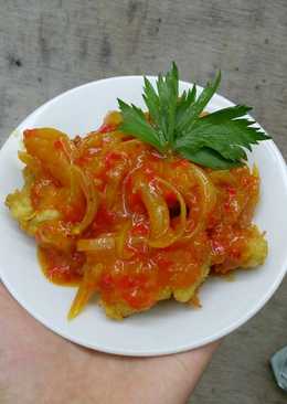 Ayam goreng chrispy siram saos pedas asam manis