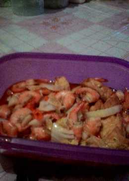 Udang asam manis + sawi putih