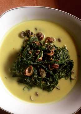 Gulai lemak siput + pucuk ubi