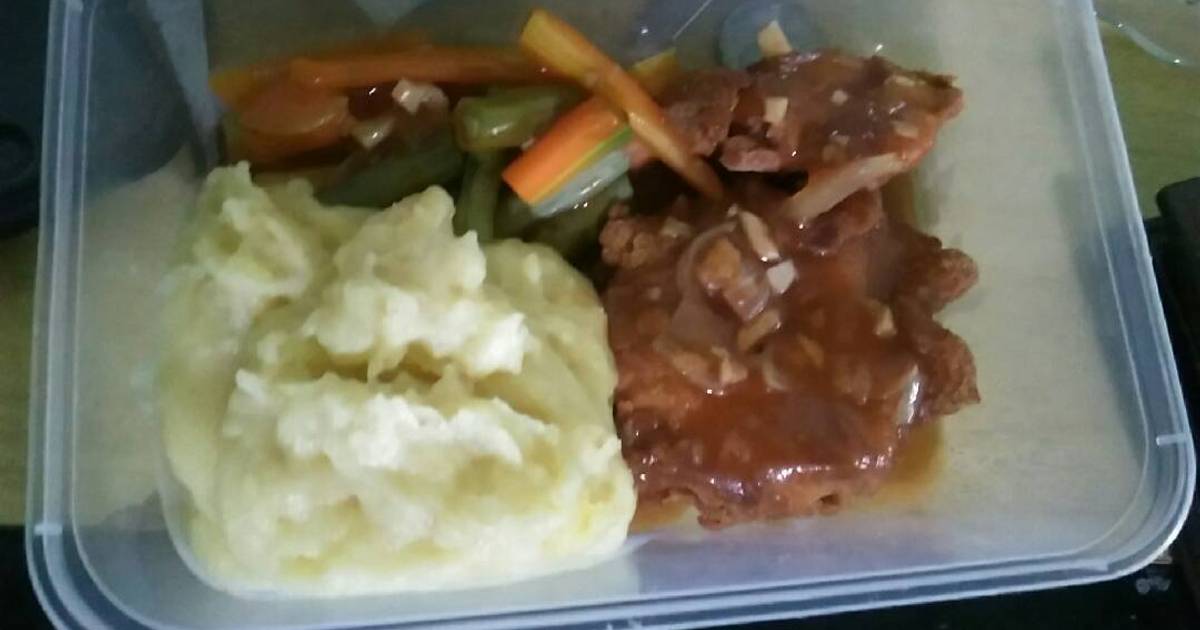 Resep Chicken steak with mashed potato ala Limmeylin Jack Bruno