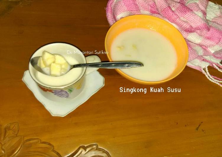 Resep Singkong Kuah Susu (2 Bahan)