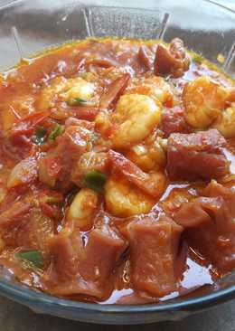 Udang sosis pedas manis