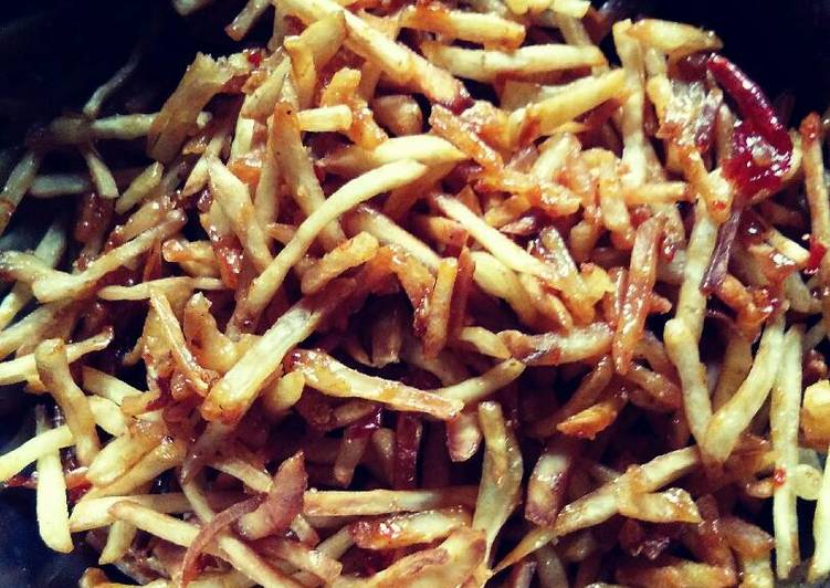 resep makanan Stik ubi putih pedas manis