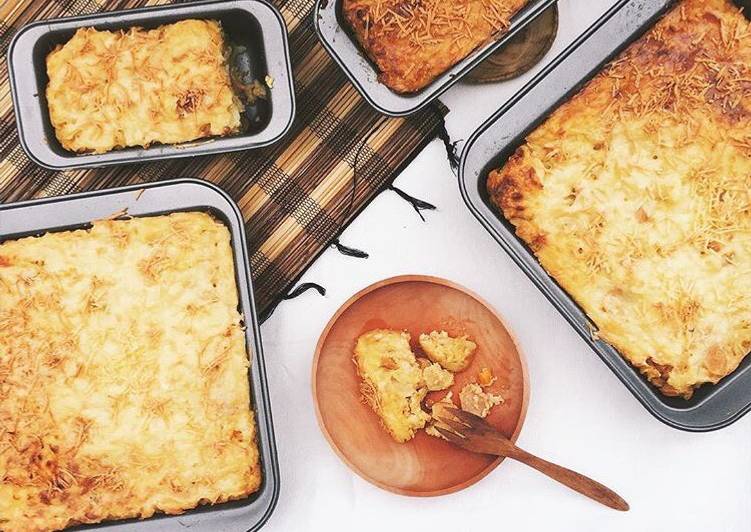 gambar untuk resep makanan Cheesy curry macaroni schotel (makaroni schotel kari)
