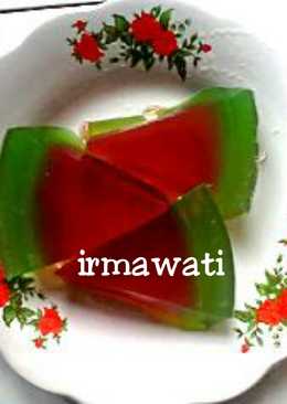 Puding Bentuk Semangka Tanpa Biji