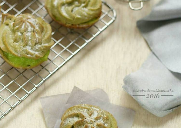 gambar untuk resep makanan Matcha Soes Vla Pandan