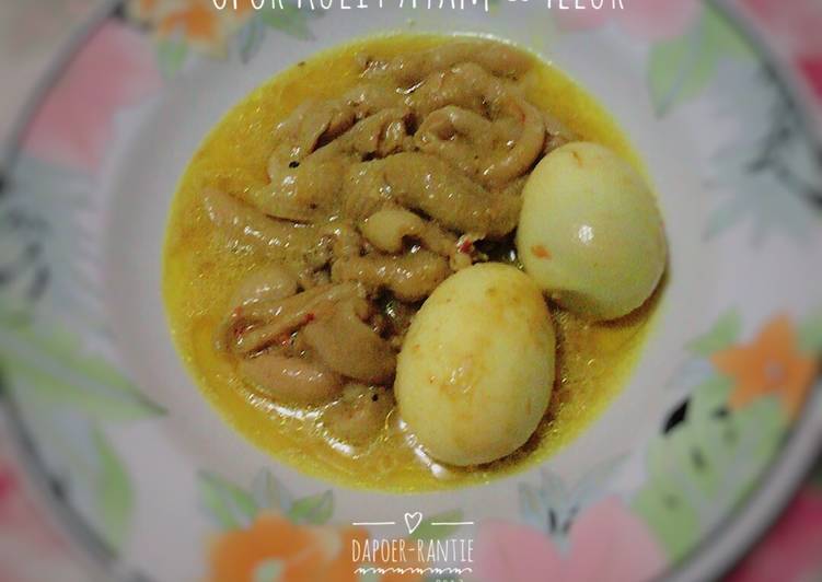 resep lengkap untuk Opor Kulit Ayam dan Telur ala Rantie