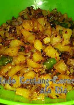 Balado Kentang Mix Kornet Pedas