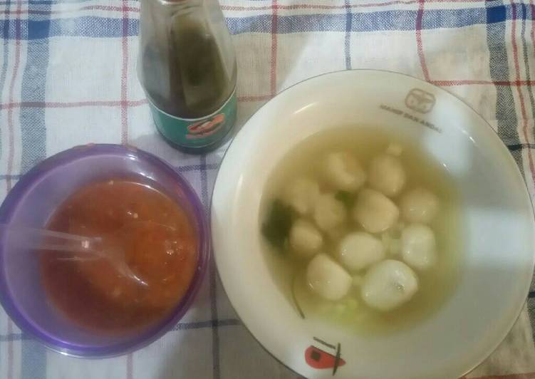 bahan dan cara membuat Bakso aci + sambel