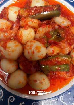 Sambal lado telur puyu terong udang