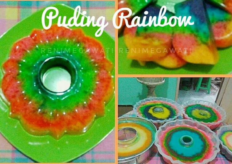 resep makanan Puding Pelangi