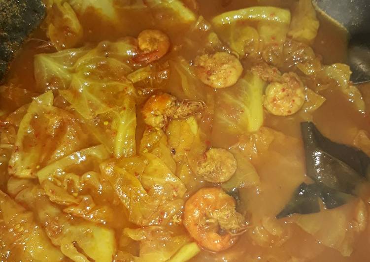 bahan dan cara membuat Gulai kol +udang(setengah jam masak)