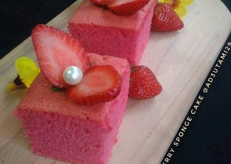 resep Strawberry Sponge Cake