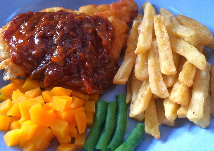 gambar untuk resep Chicken steak barbeque simple