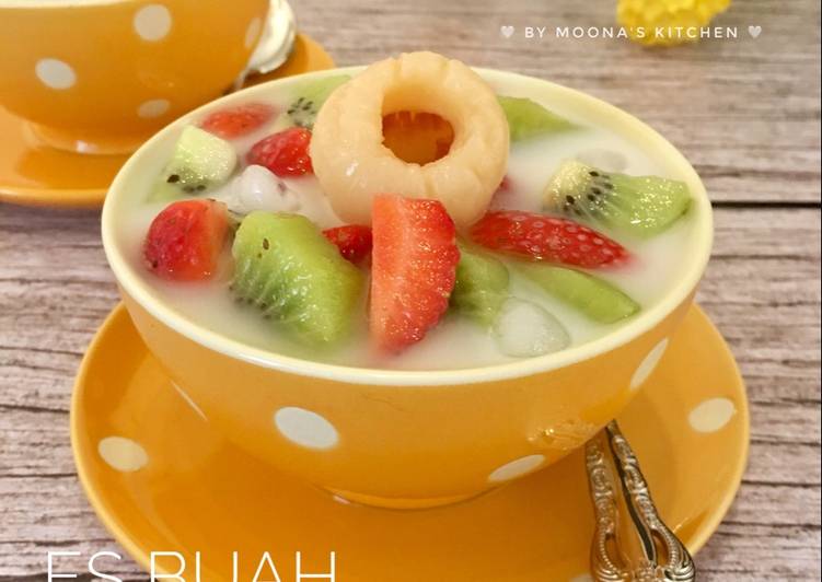 gambar untuk cara membuat Es Buah Kiwi Leci Strawberry (#pr_esbuah)