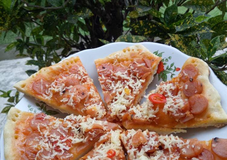 resep masakan Pizza Sosis Teflon