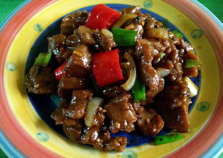 Resep Daging Sapi Merica Item Karya Muth Meutia