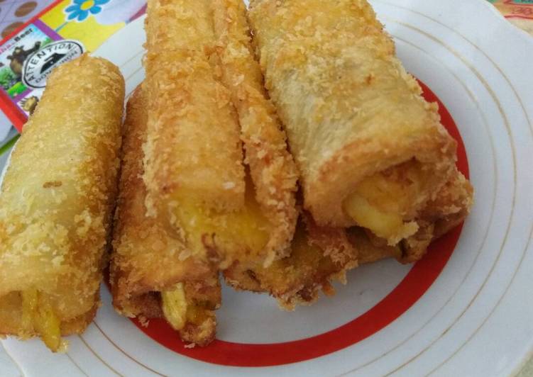 gambar untuk resep Pisang coklat gulung roti tawar